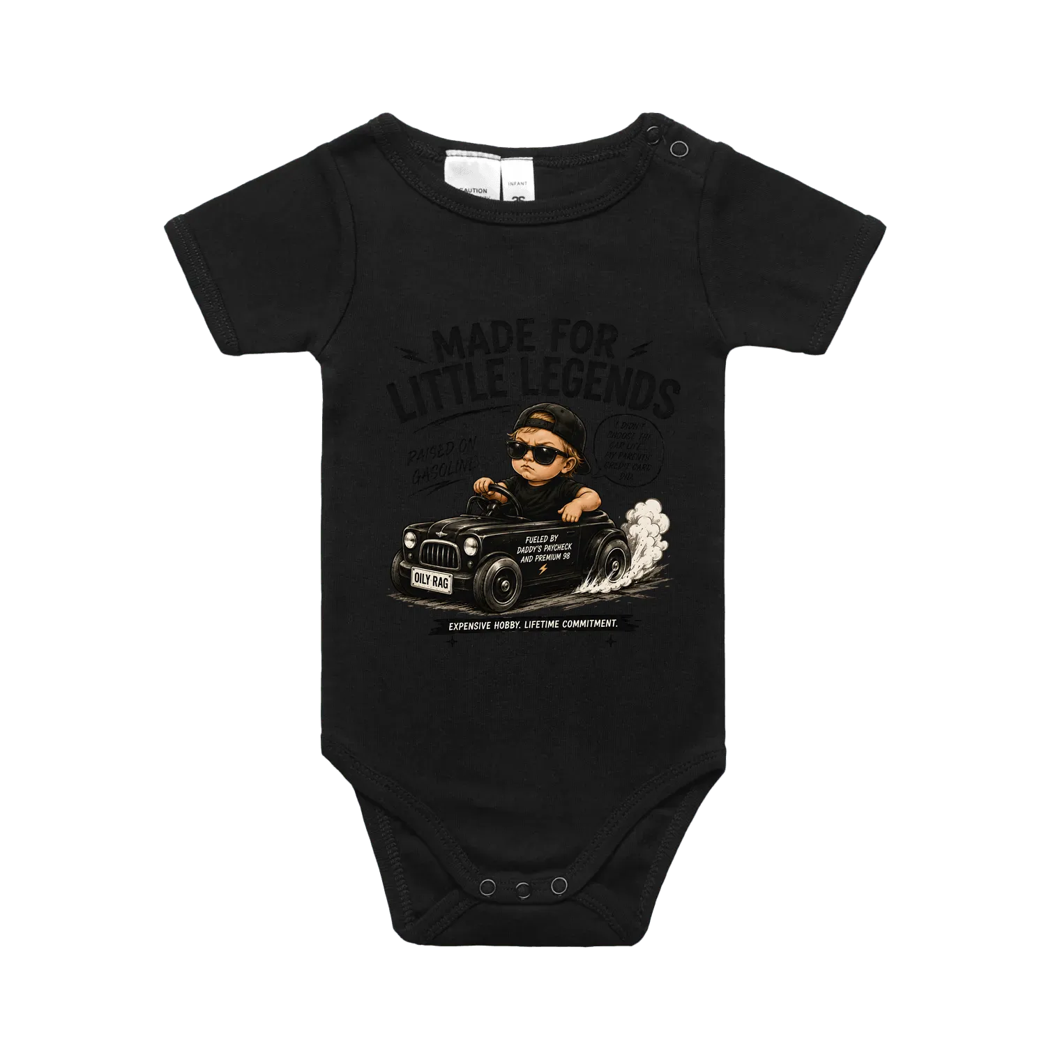 Black front flat lay