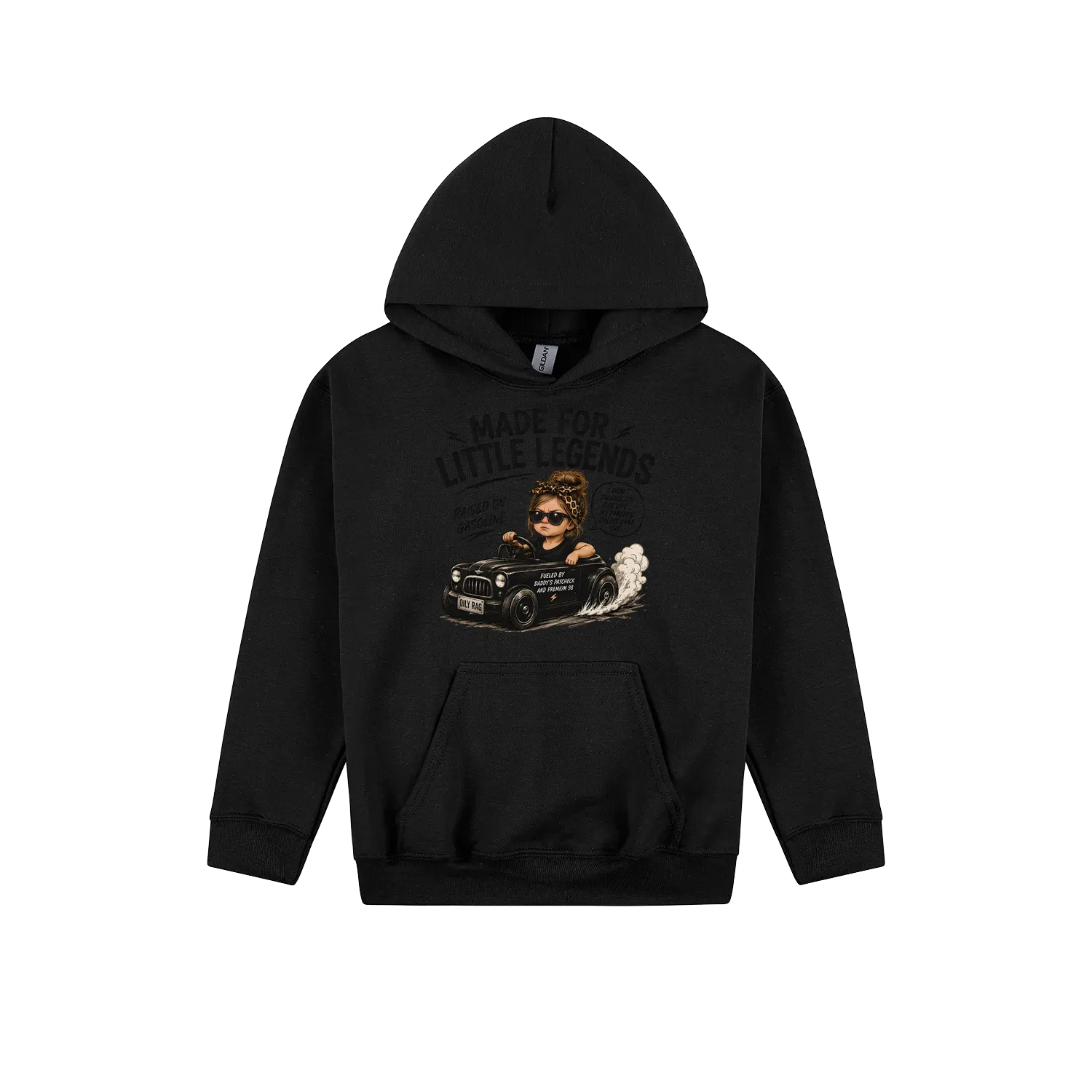 Black front flat lay