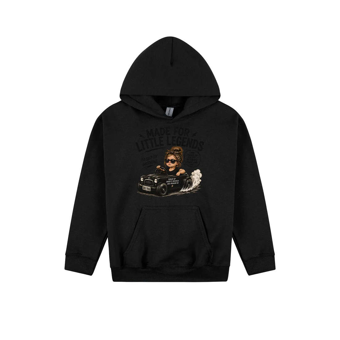 Black front flat lay