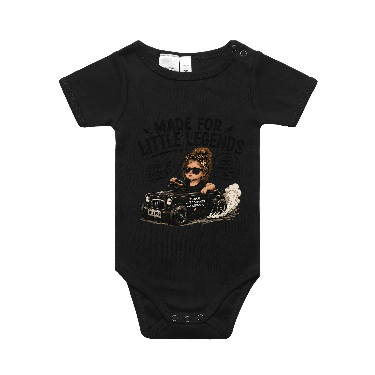 Black front flat lay