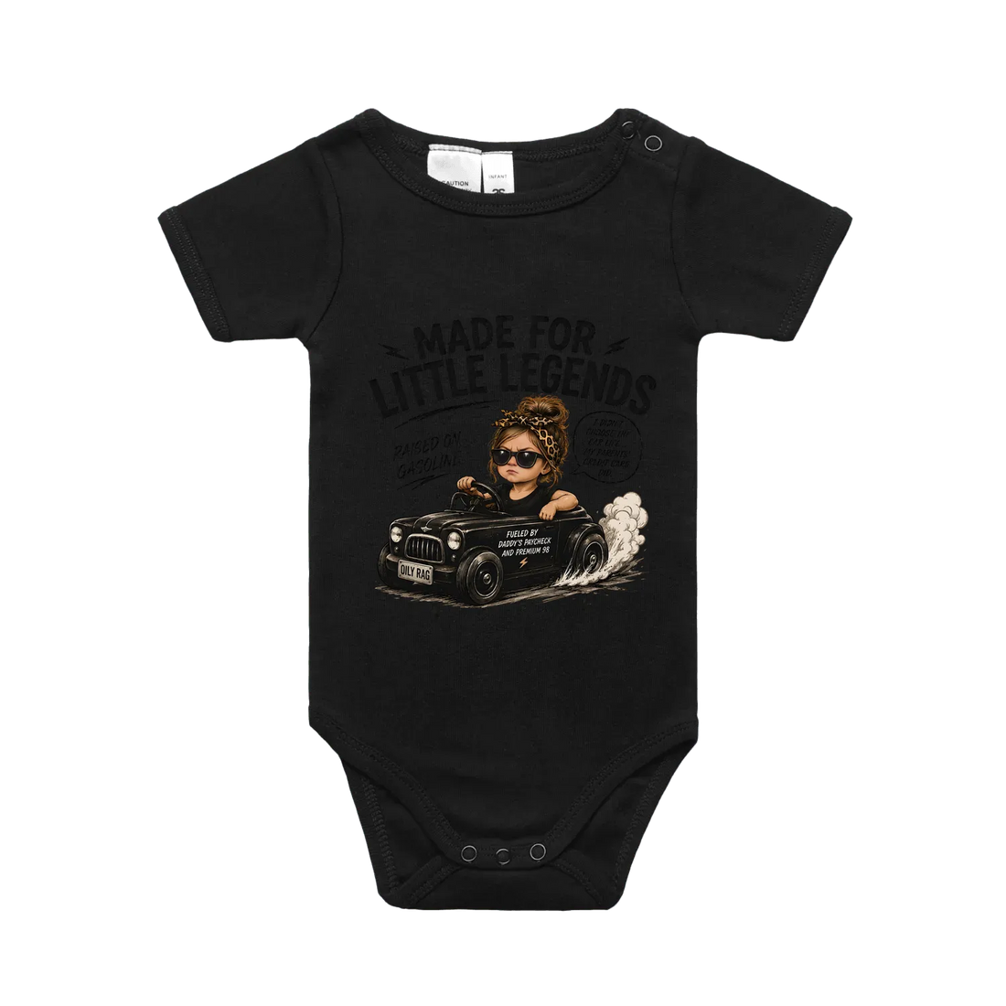 Black front flat lay
