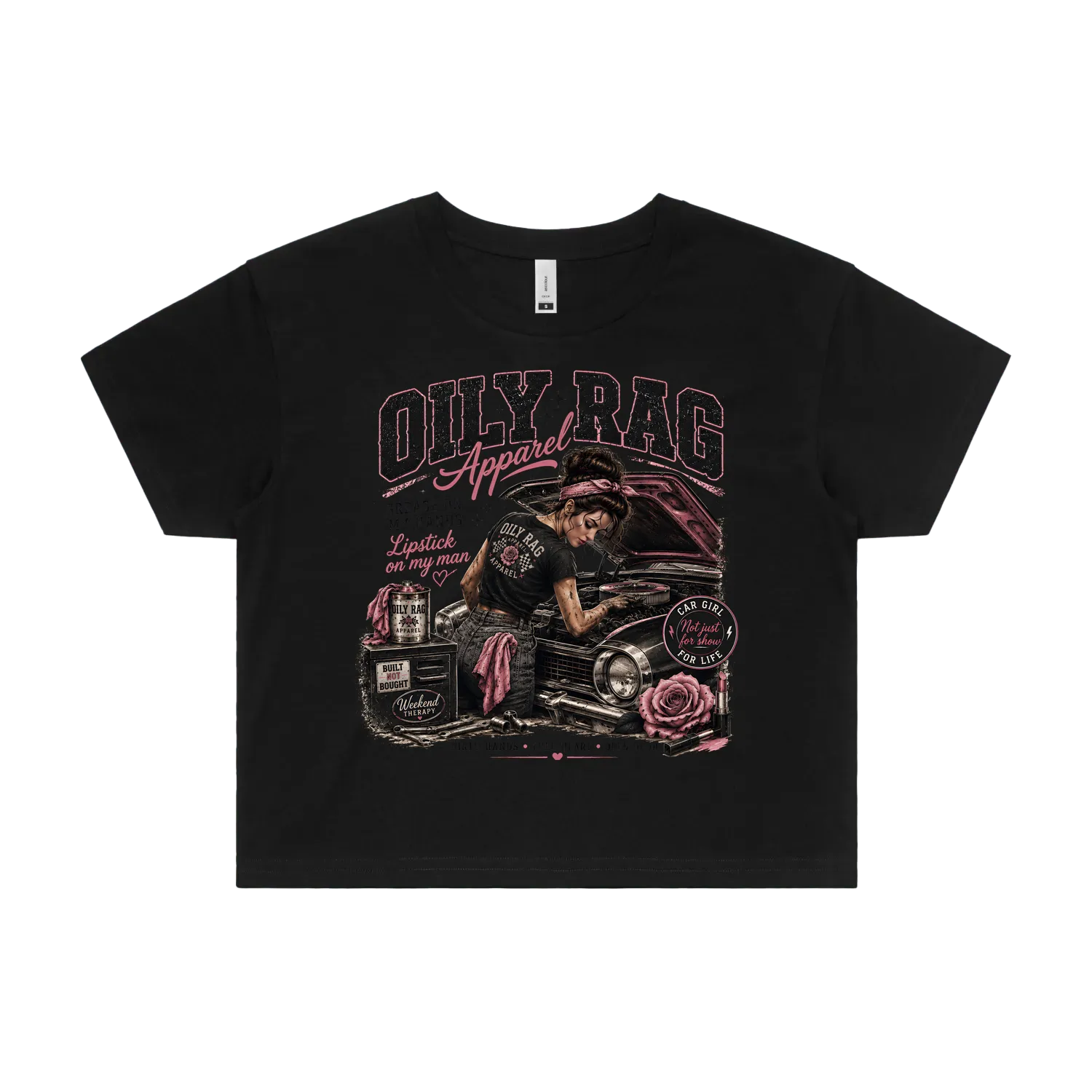 Black front flat lay