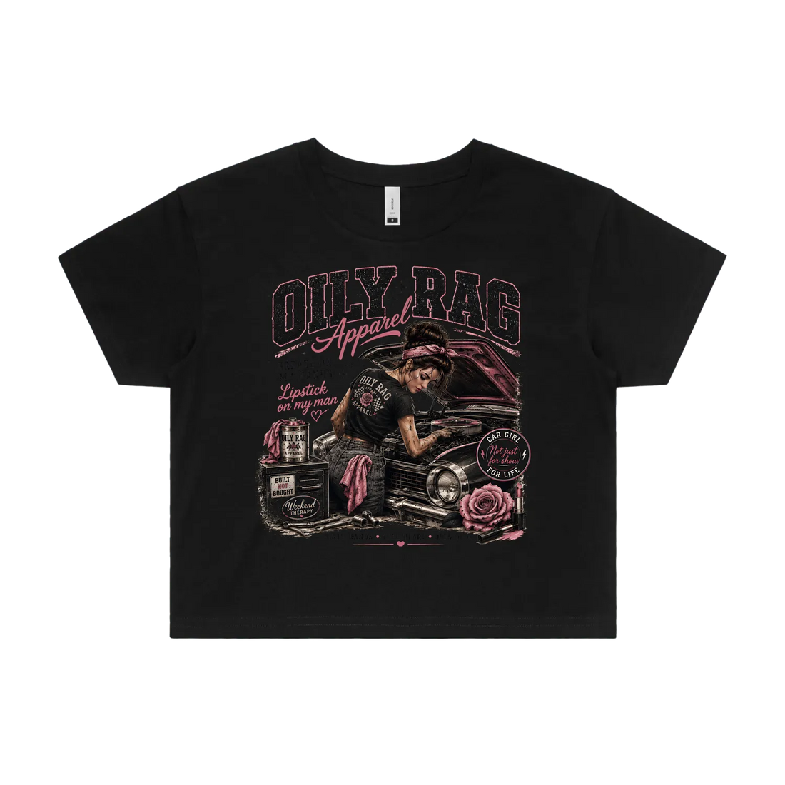 Black front flat lay
