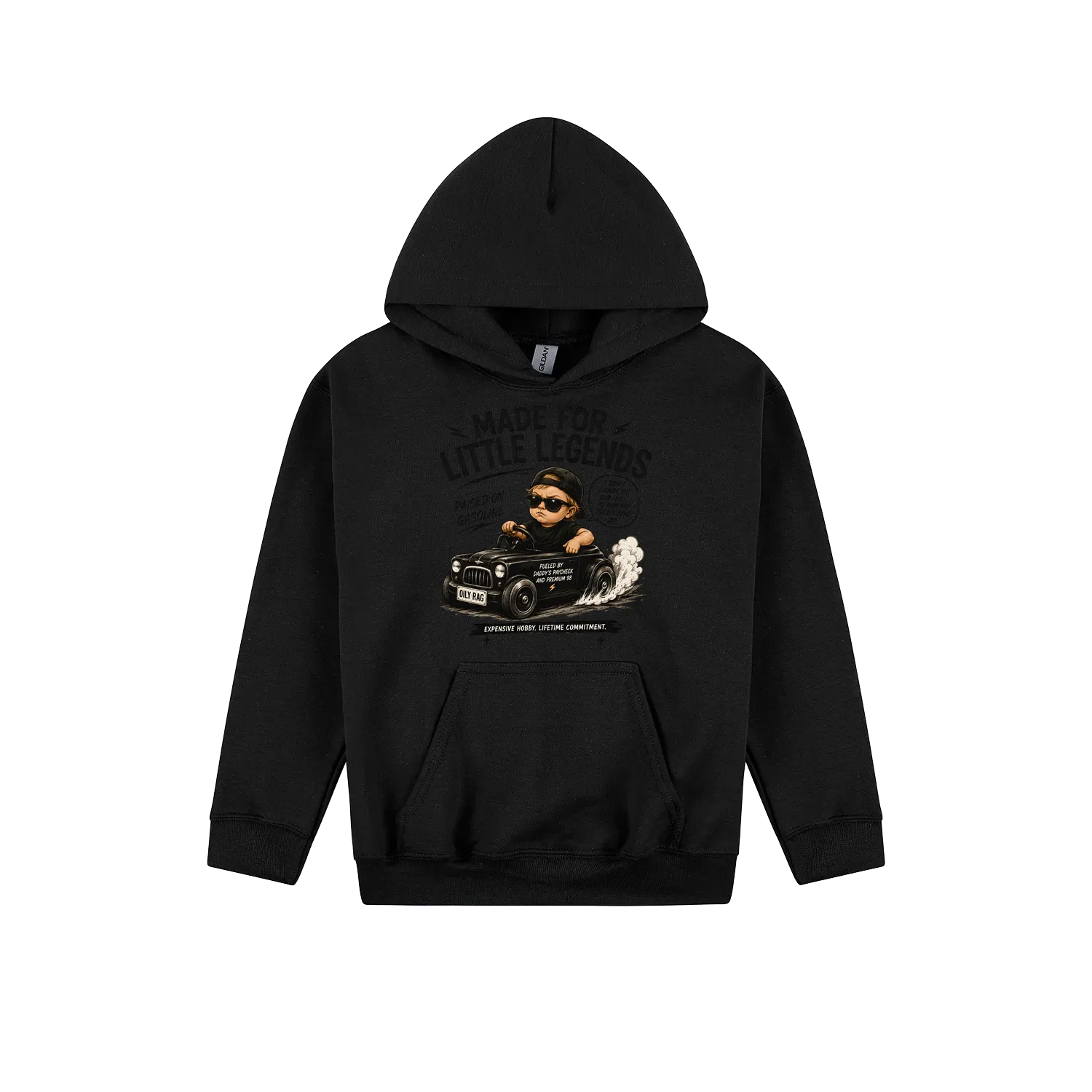 Black front flat lay
