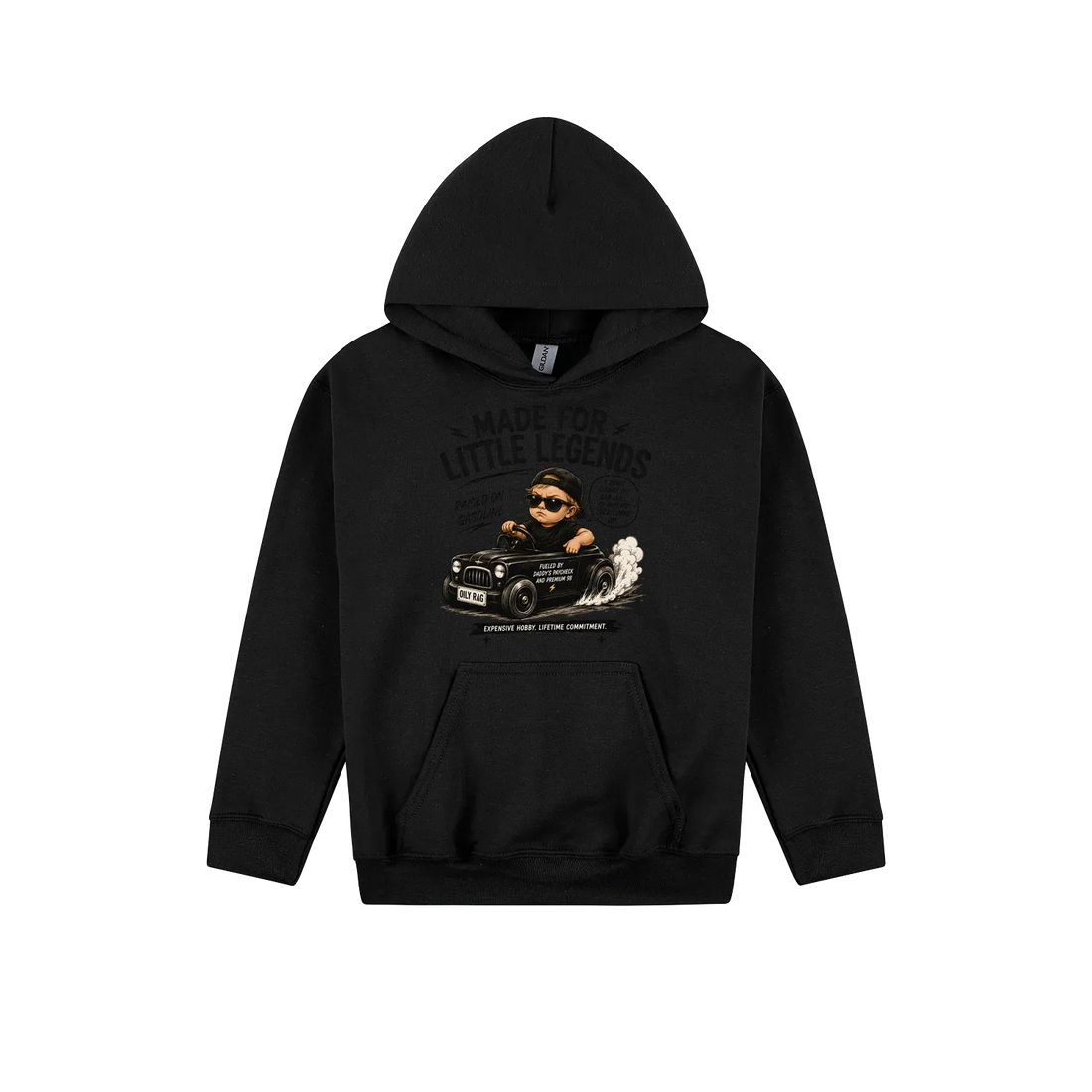 Black front flat lay