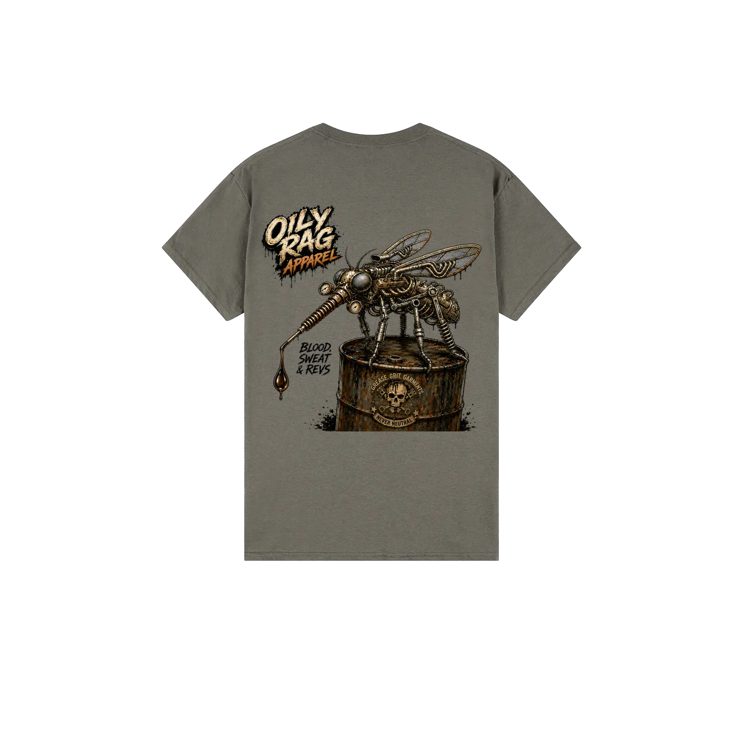 Charcoal back flat lay