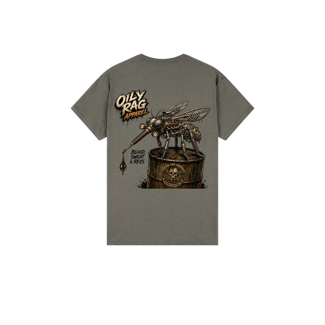 Charcoal back flat lay