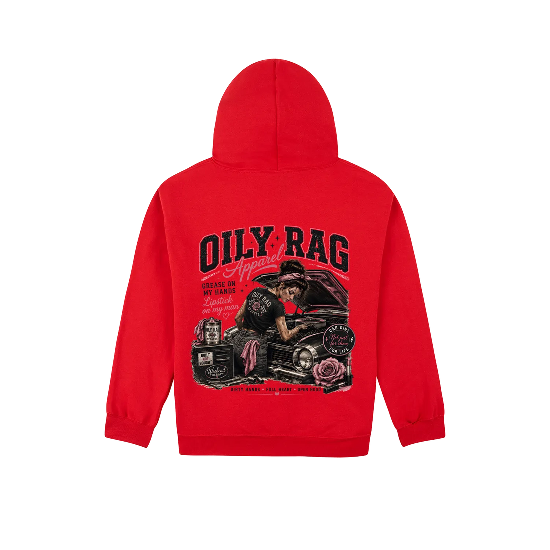 Cherry Red back flat lay