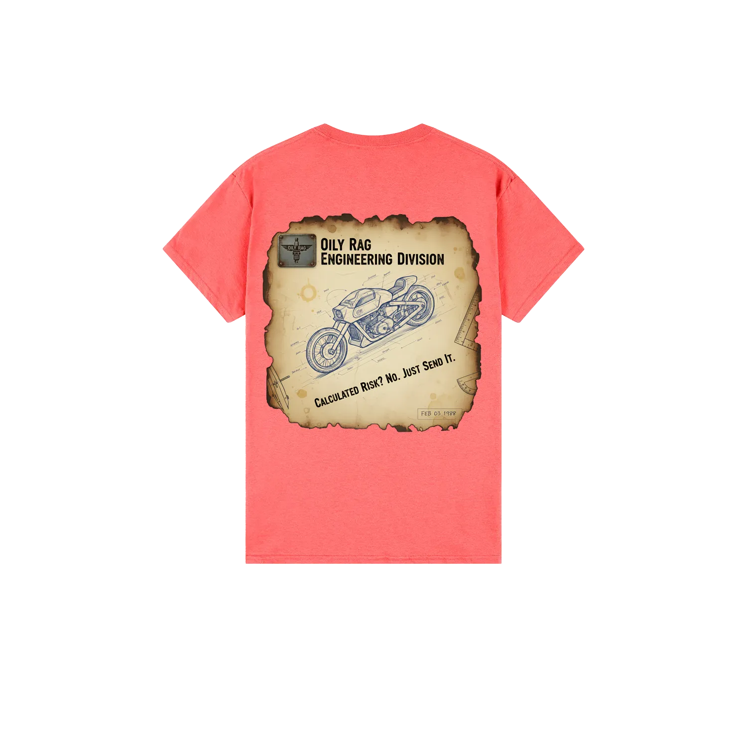 Coral Silk back flat lay