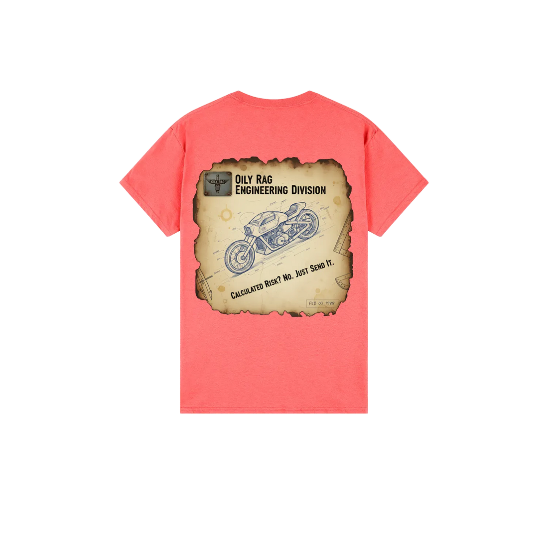Coral Silk back flat lay