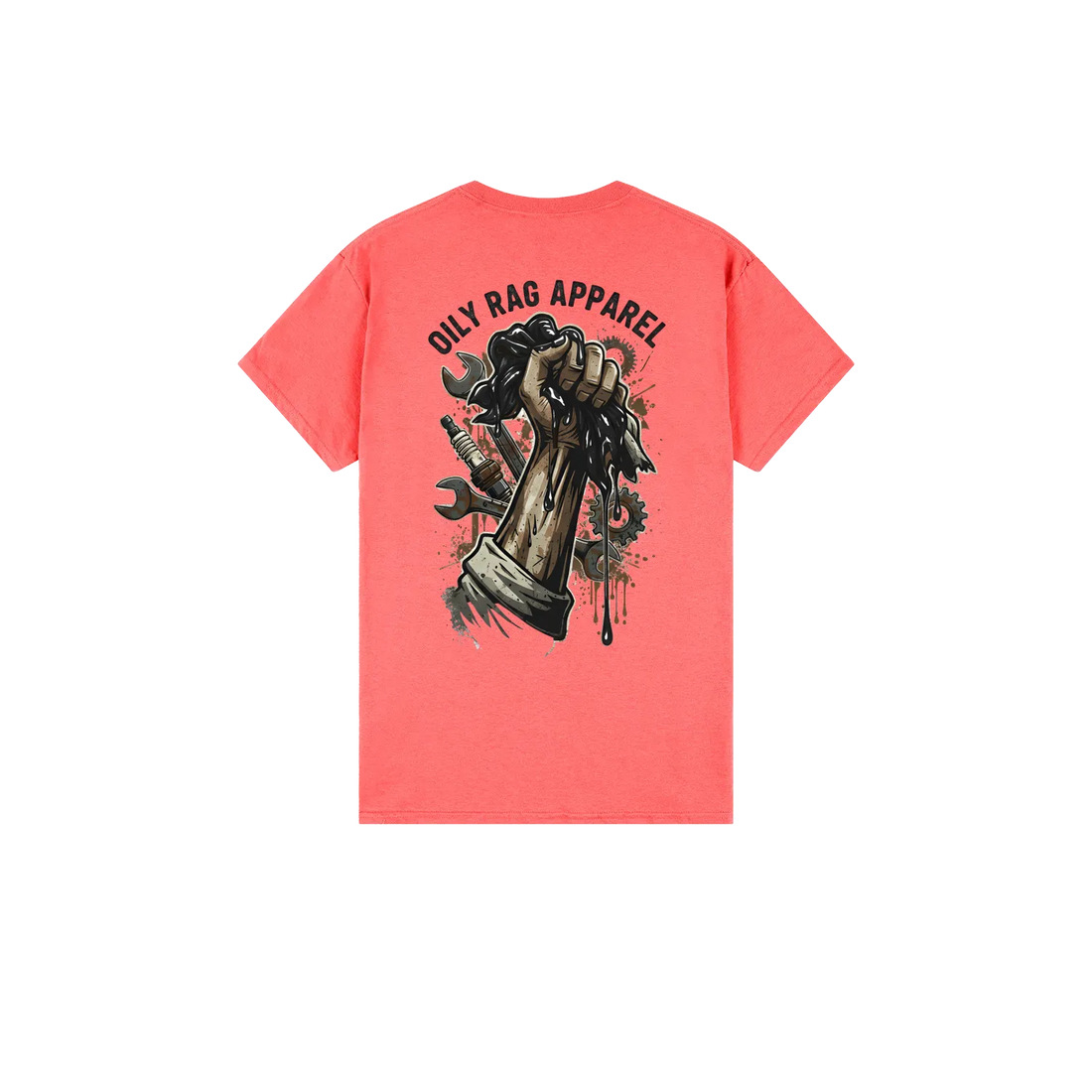 Coral Silk back flat lay