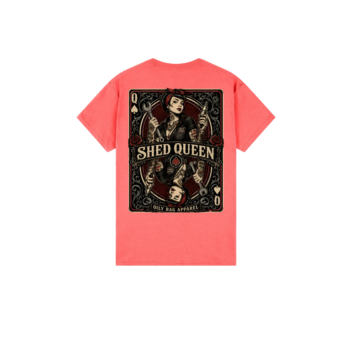 Coral Silk back flat lay