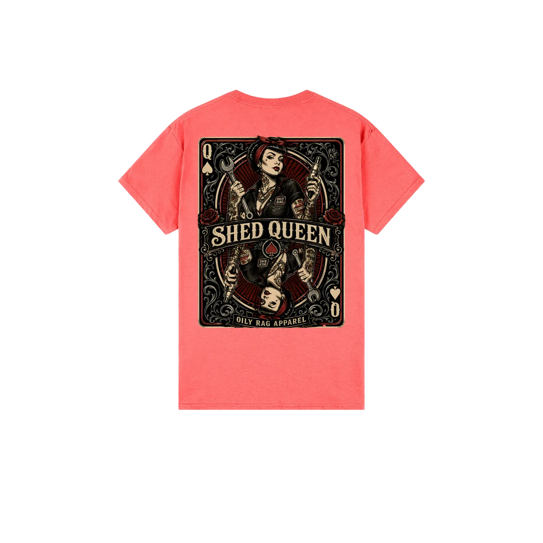 Coral Silk back flat lay