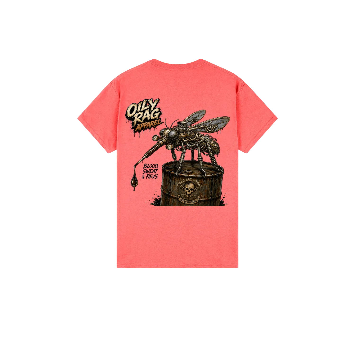 Coral Silk back flat lay