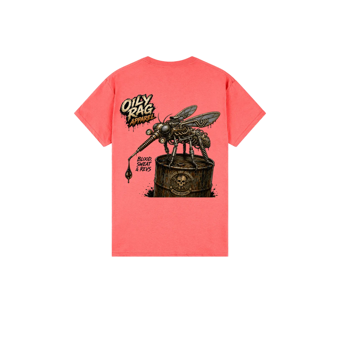Coral Silk back flat lay