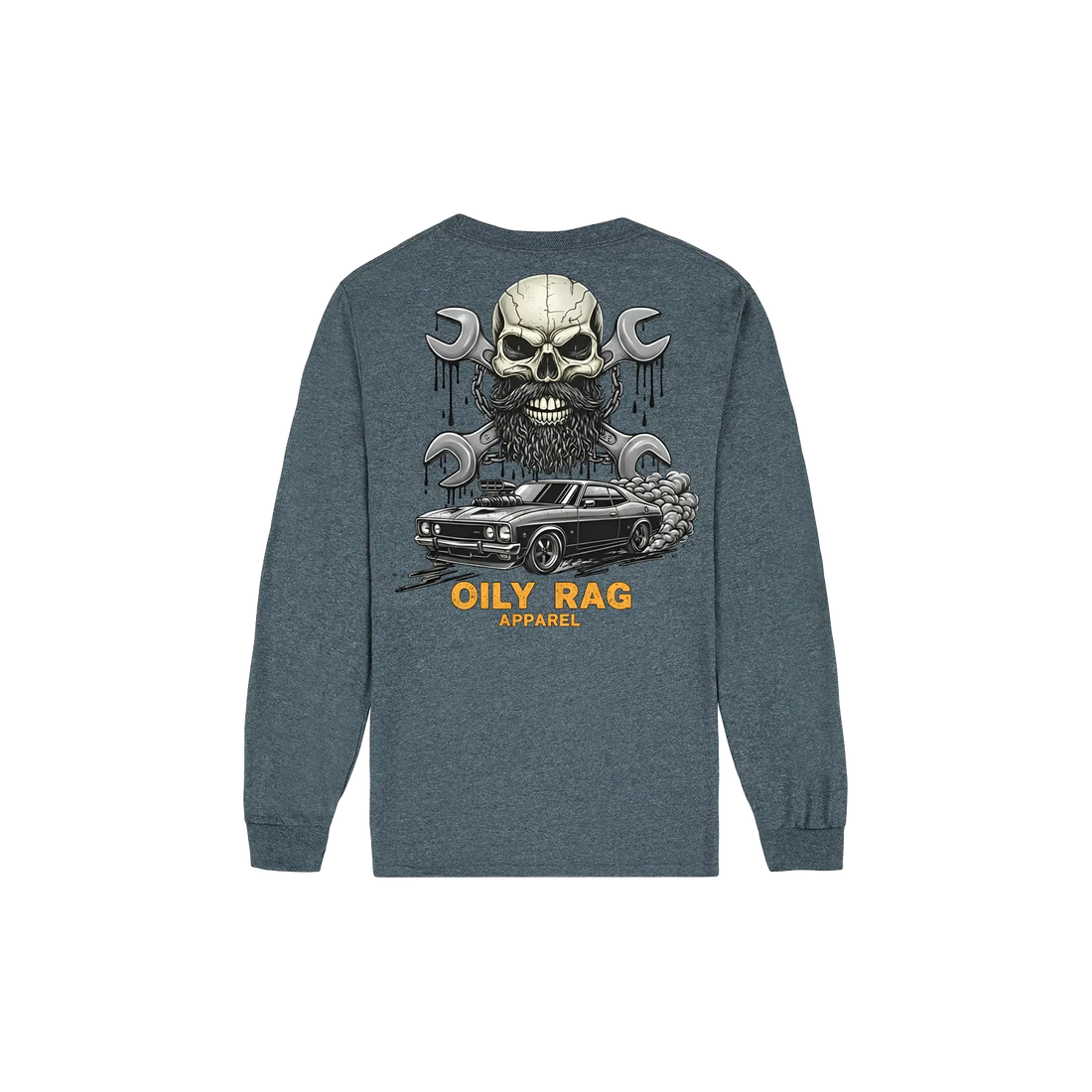 Dark Heather back flat lay