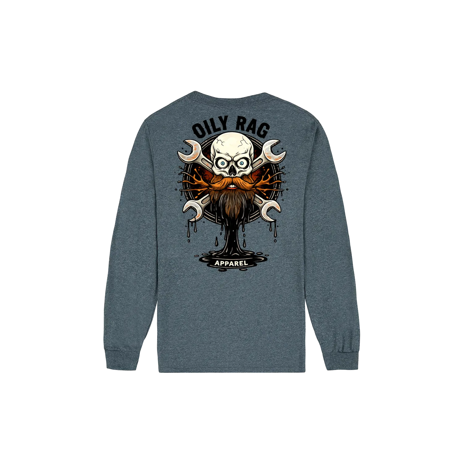 Dark Heather back flat lay