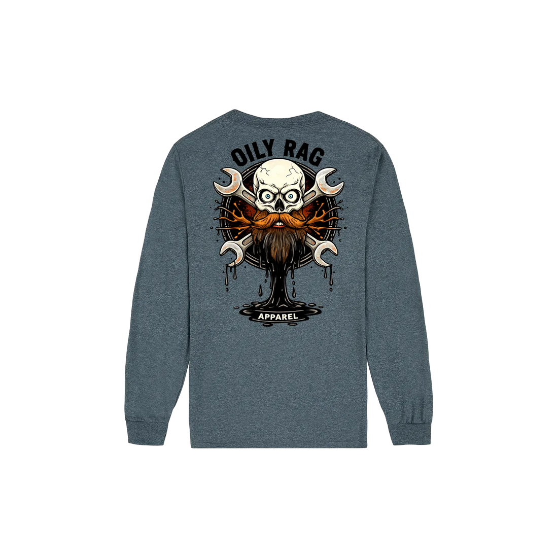 Dark Heather back flat lay