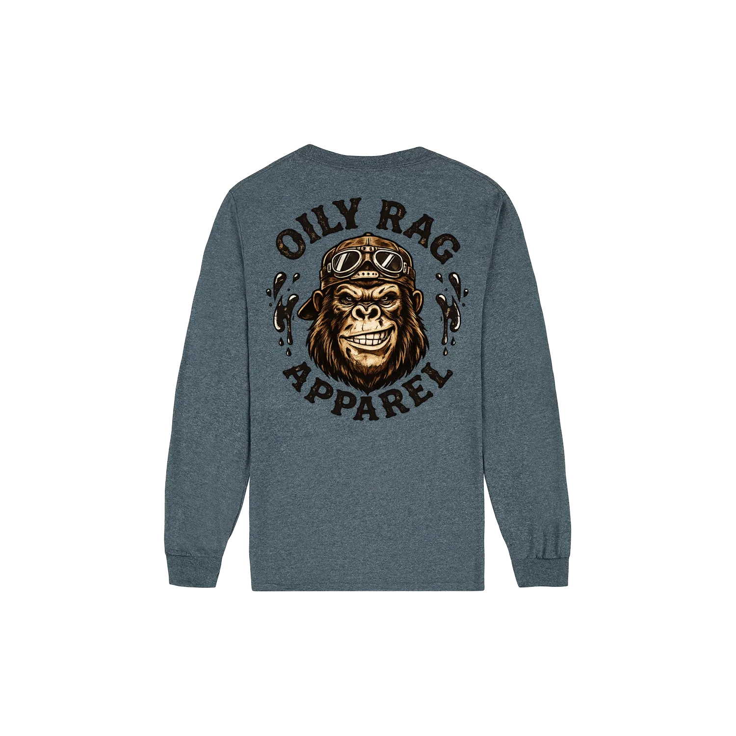 Dark Heather back flat lay