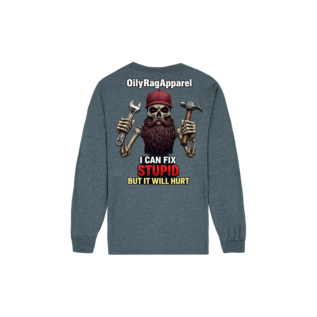 Dark Heather back flat lay