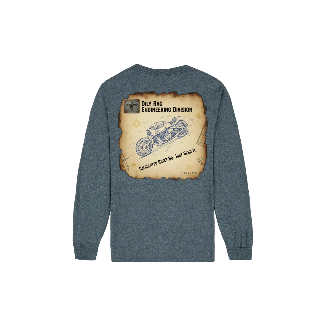 Dark Heather back flat lay