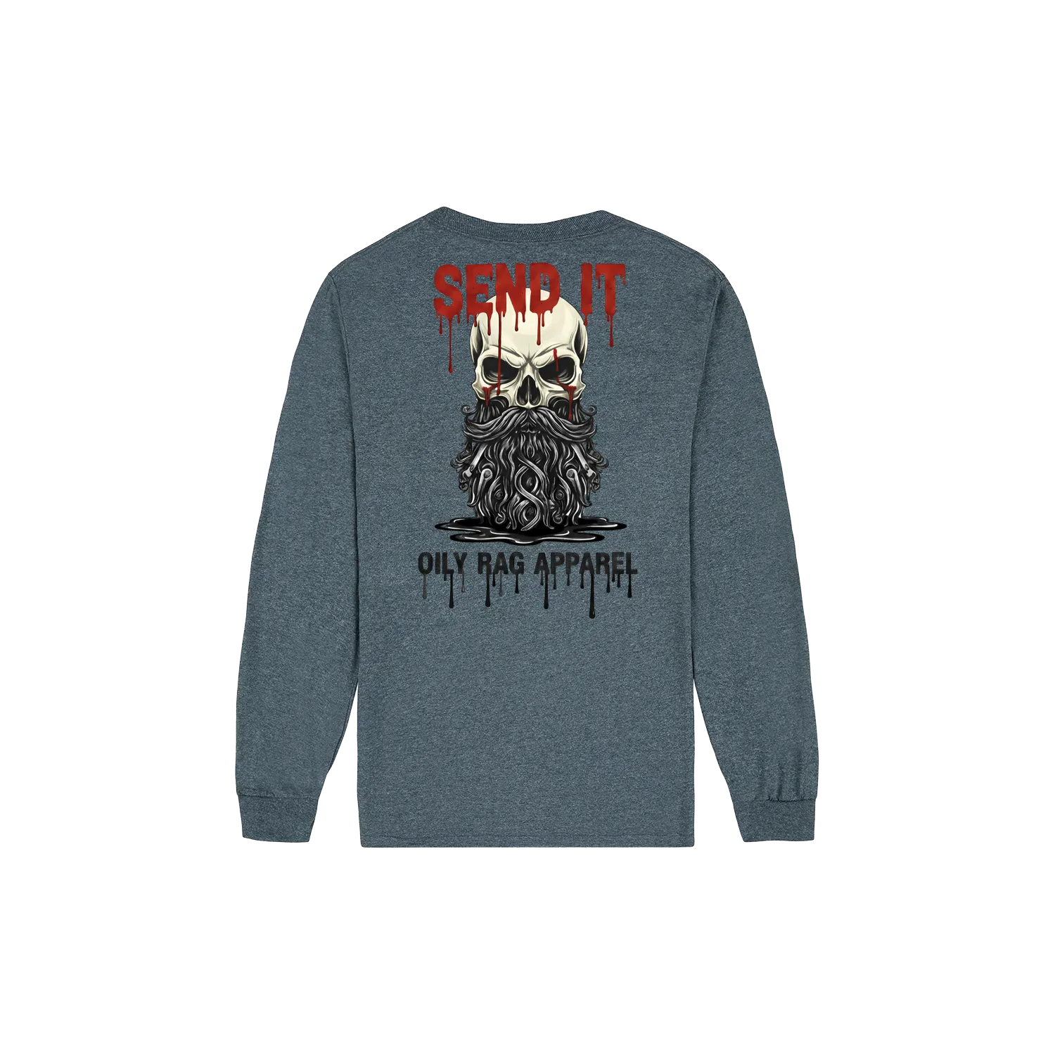 Dark Heather back flat lay