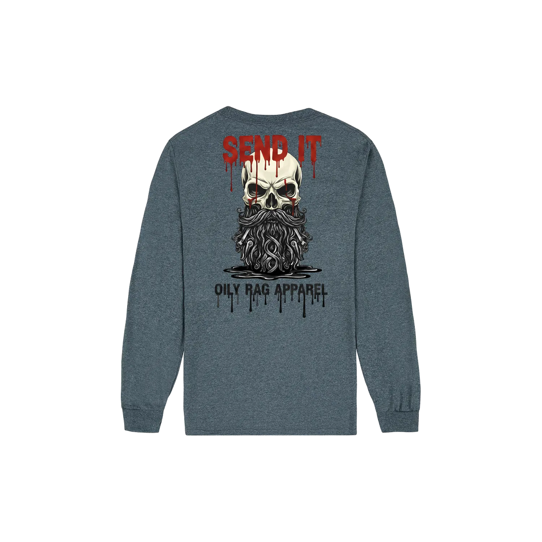 Dark Heather back flat lay