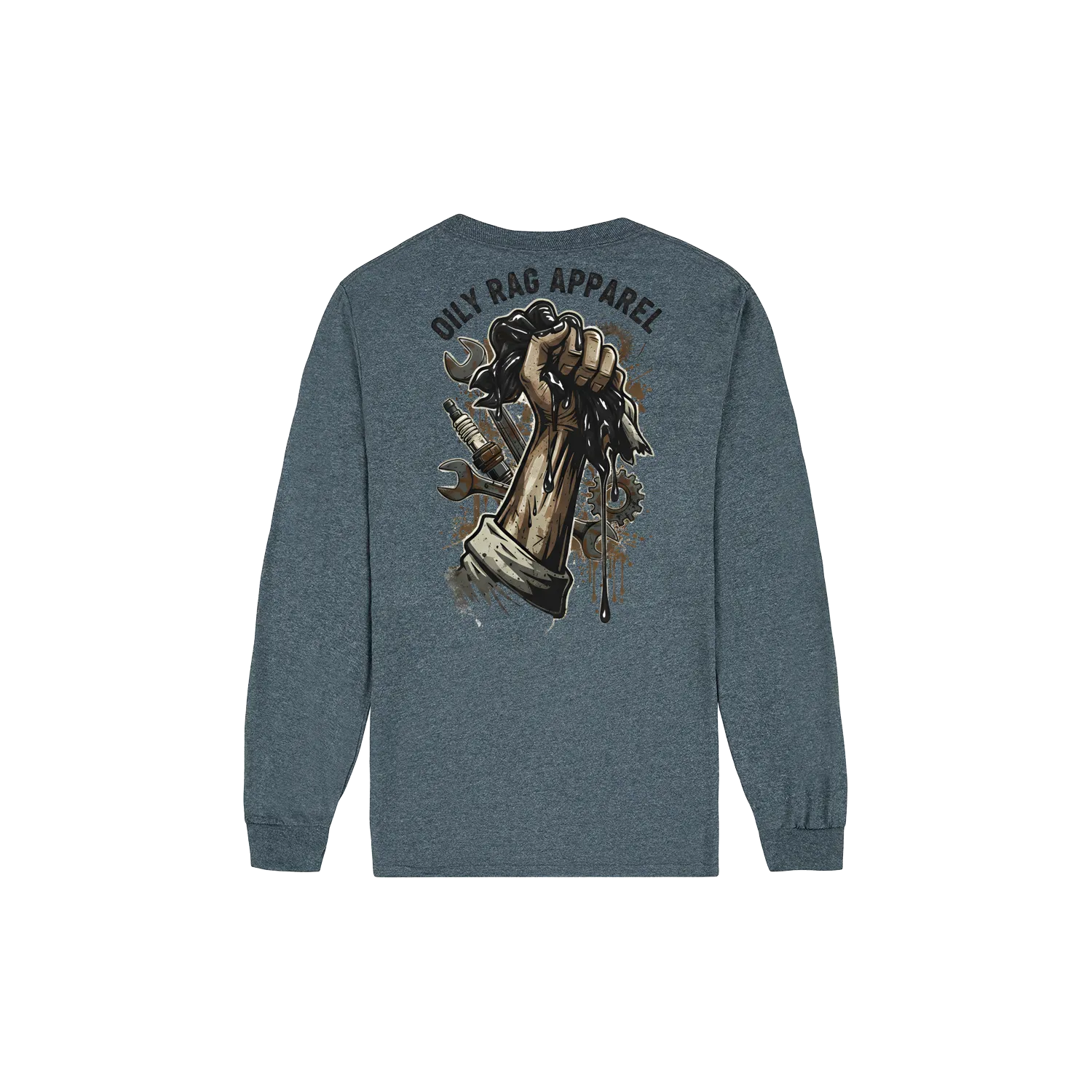 Dark Heather back flat lay