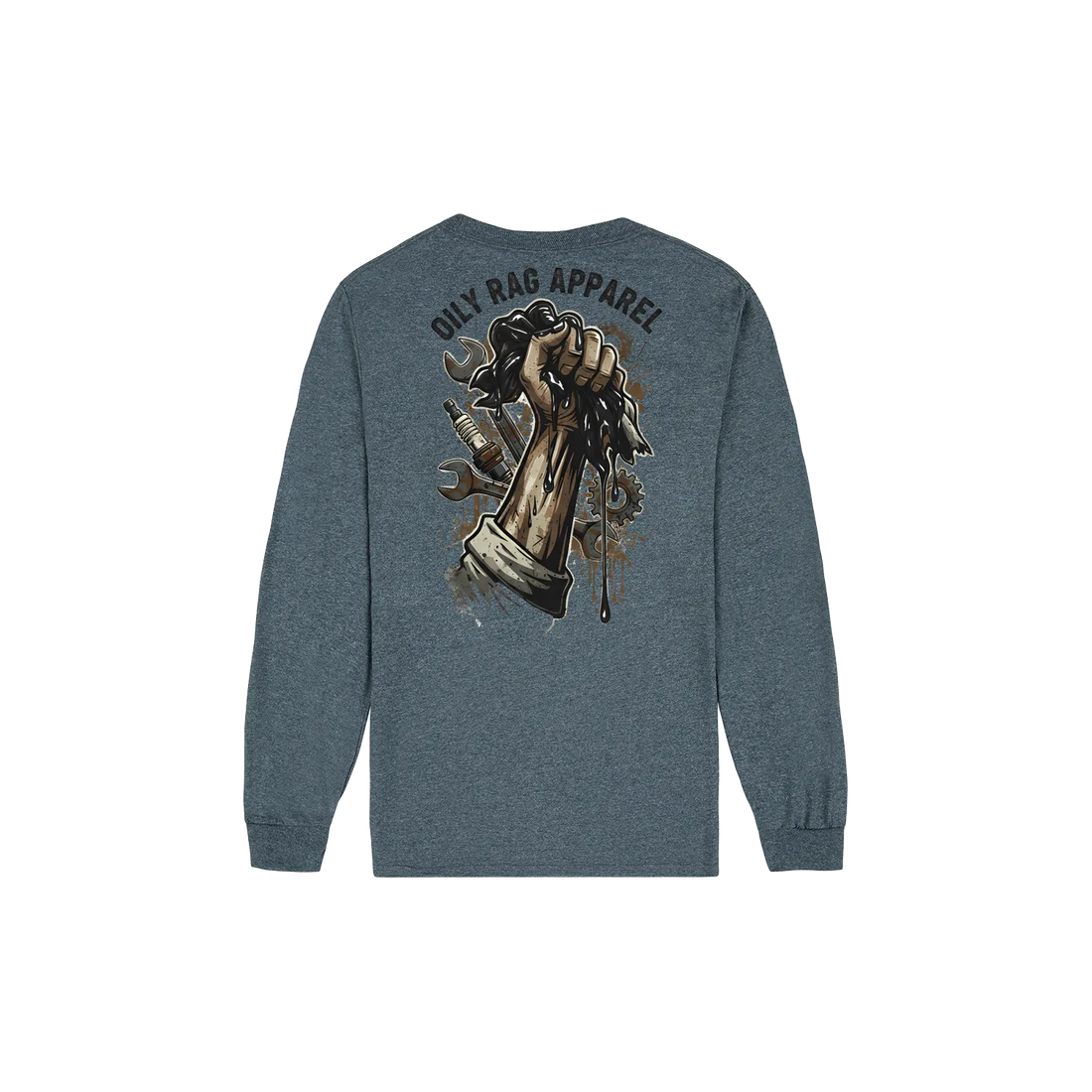 Dark Heather back flat lay