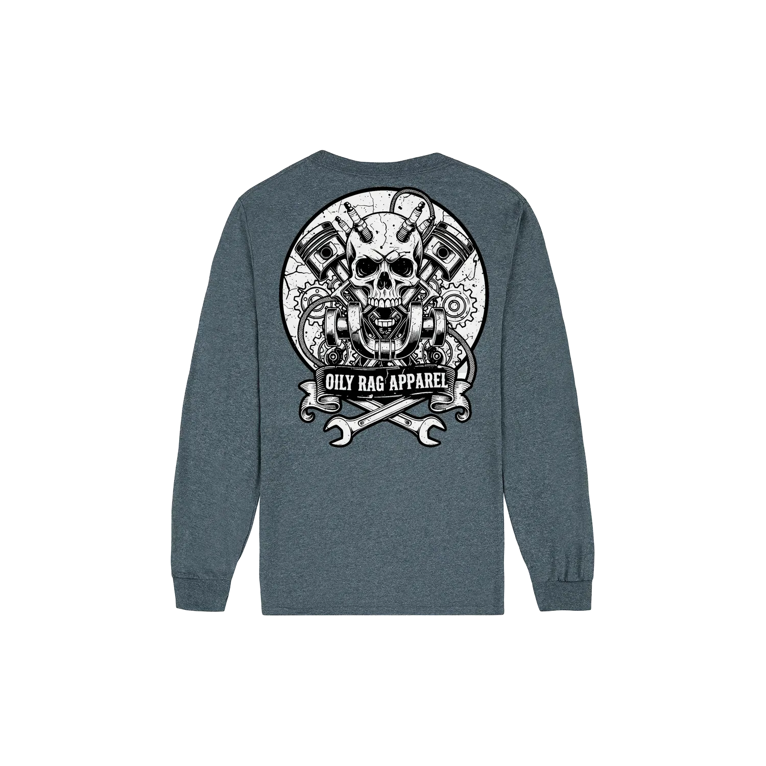 Dark Heather back flat lay