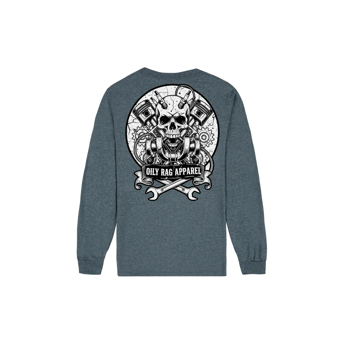 Dark Heather back flat lay