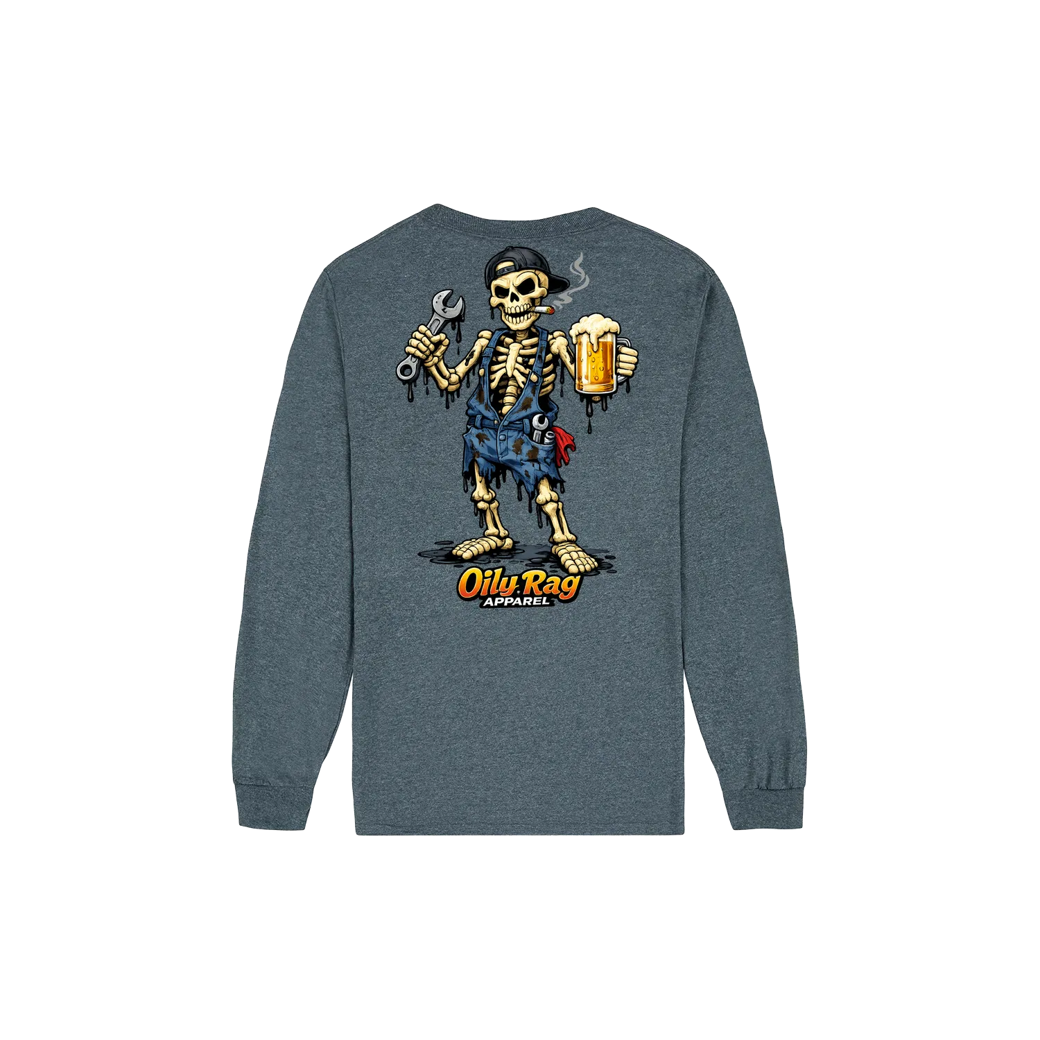 Dark Heather back flat lay