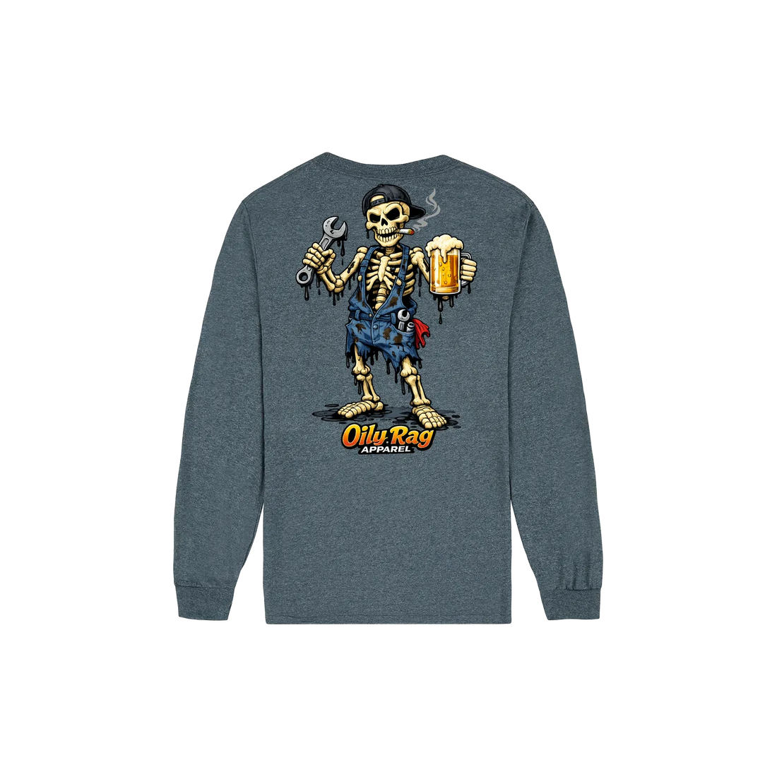 Dark Heather back flat lay