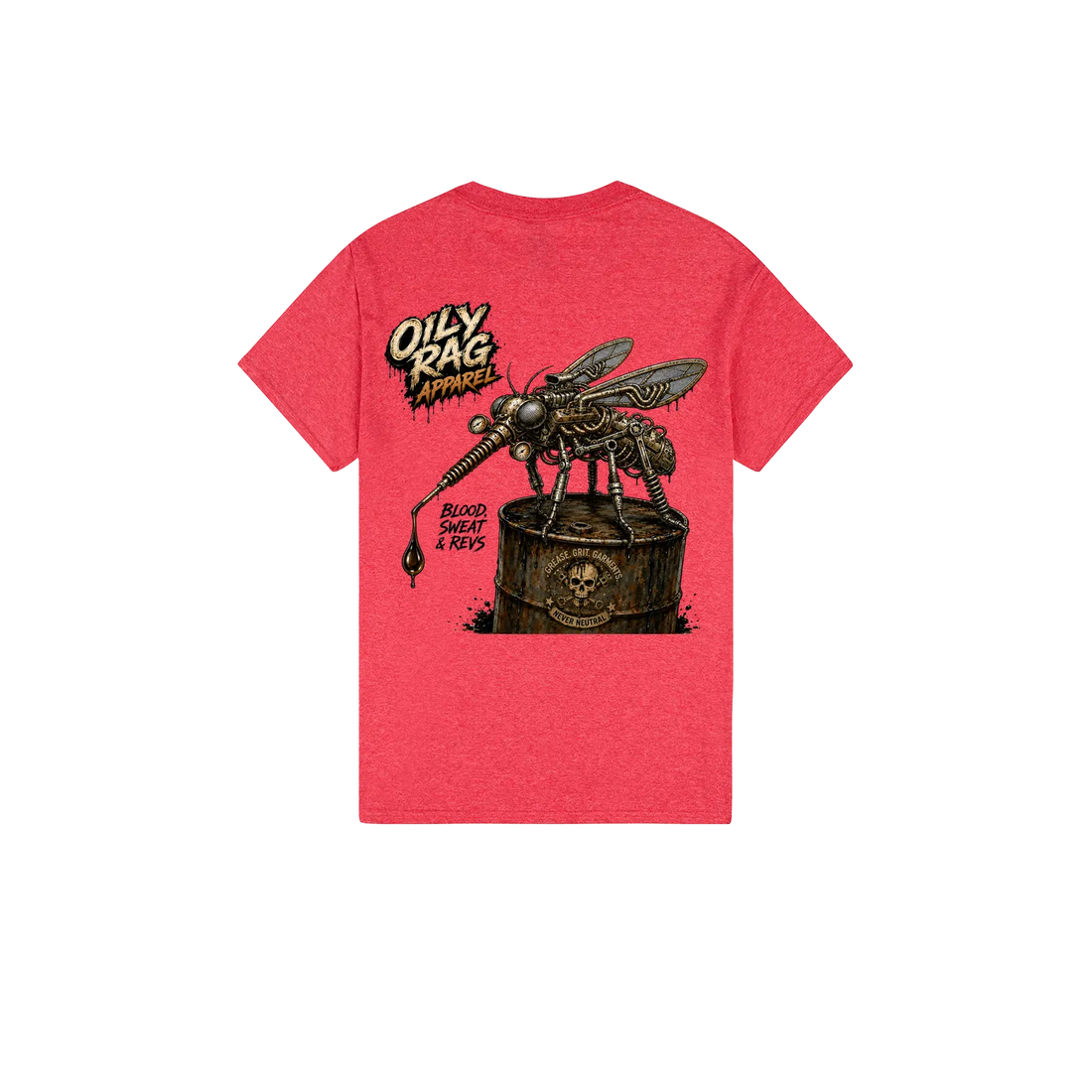 Heather Red back flat lay