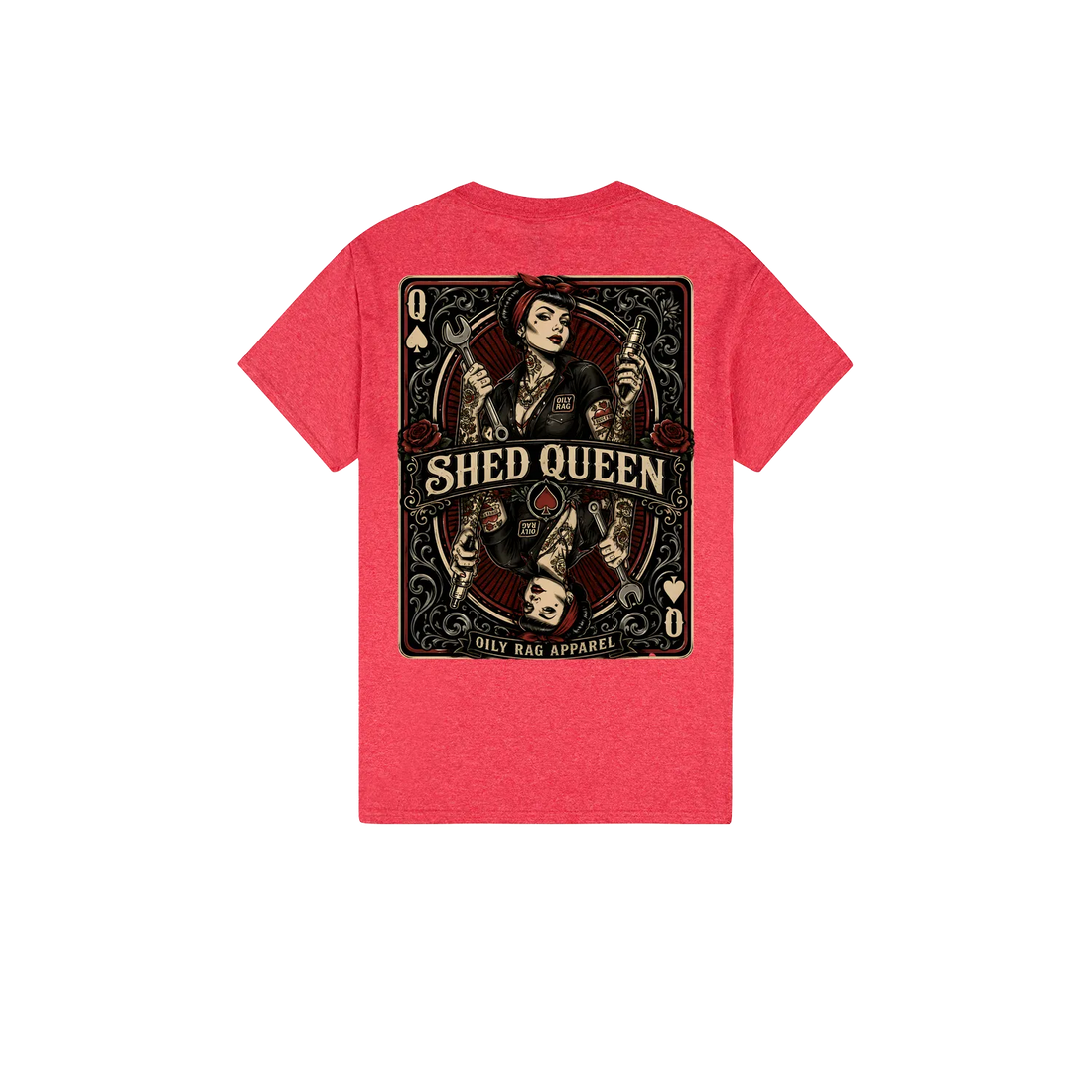 Heather Red back flat lay