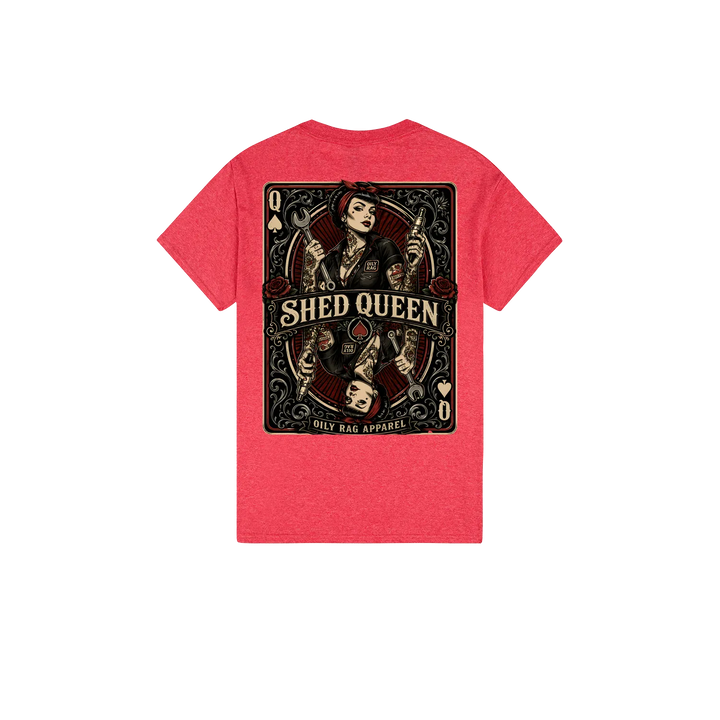 Heather Red back flat lay