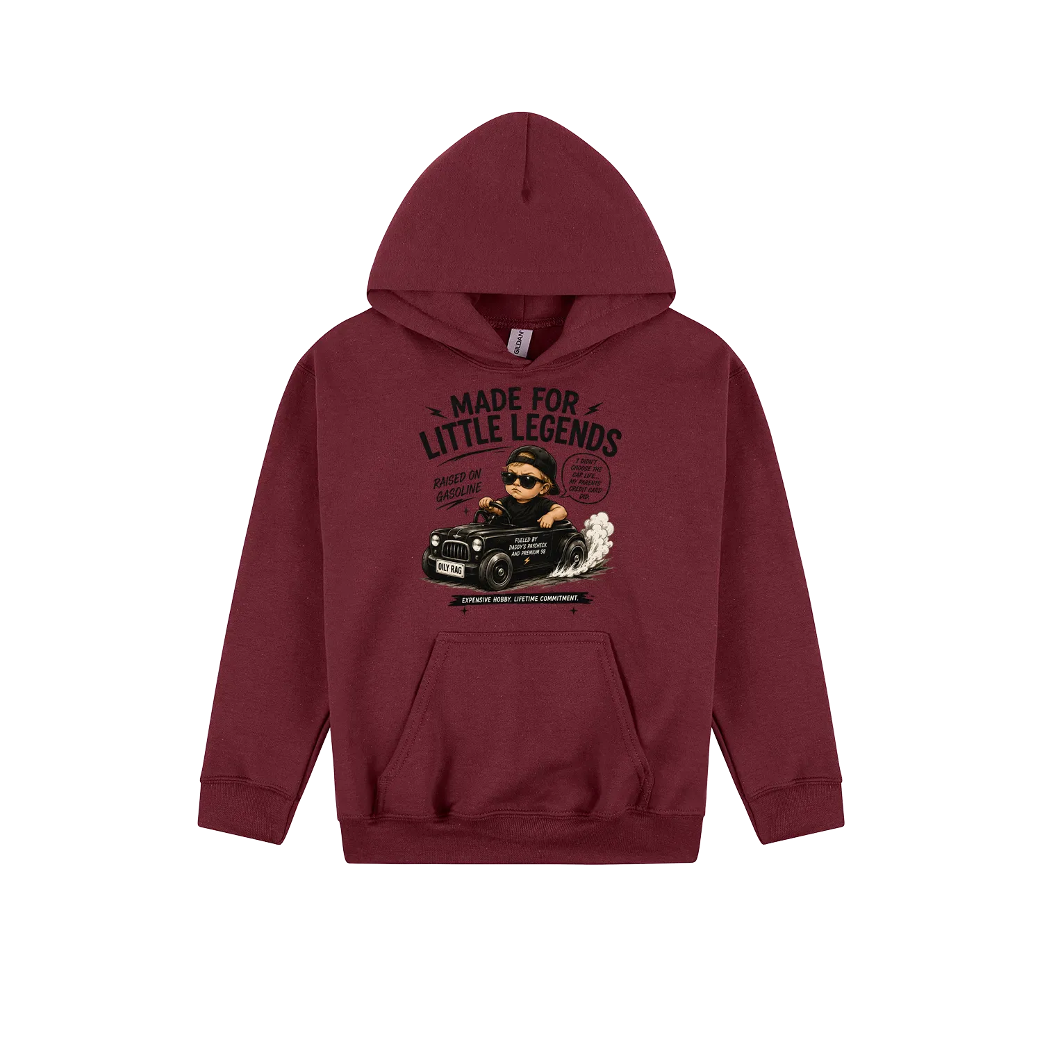 Maroon front flat lay