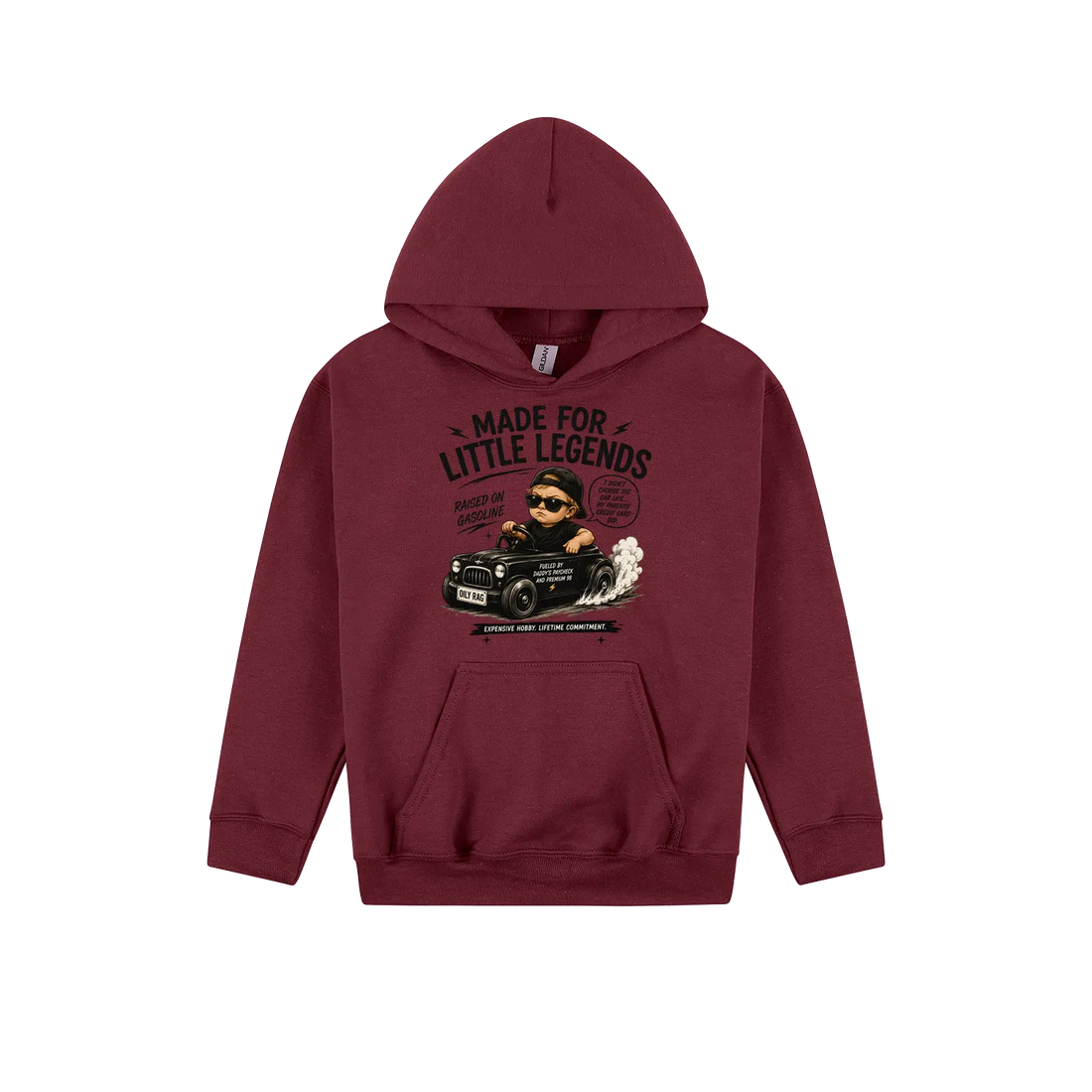 Maroon front flat lay