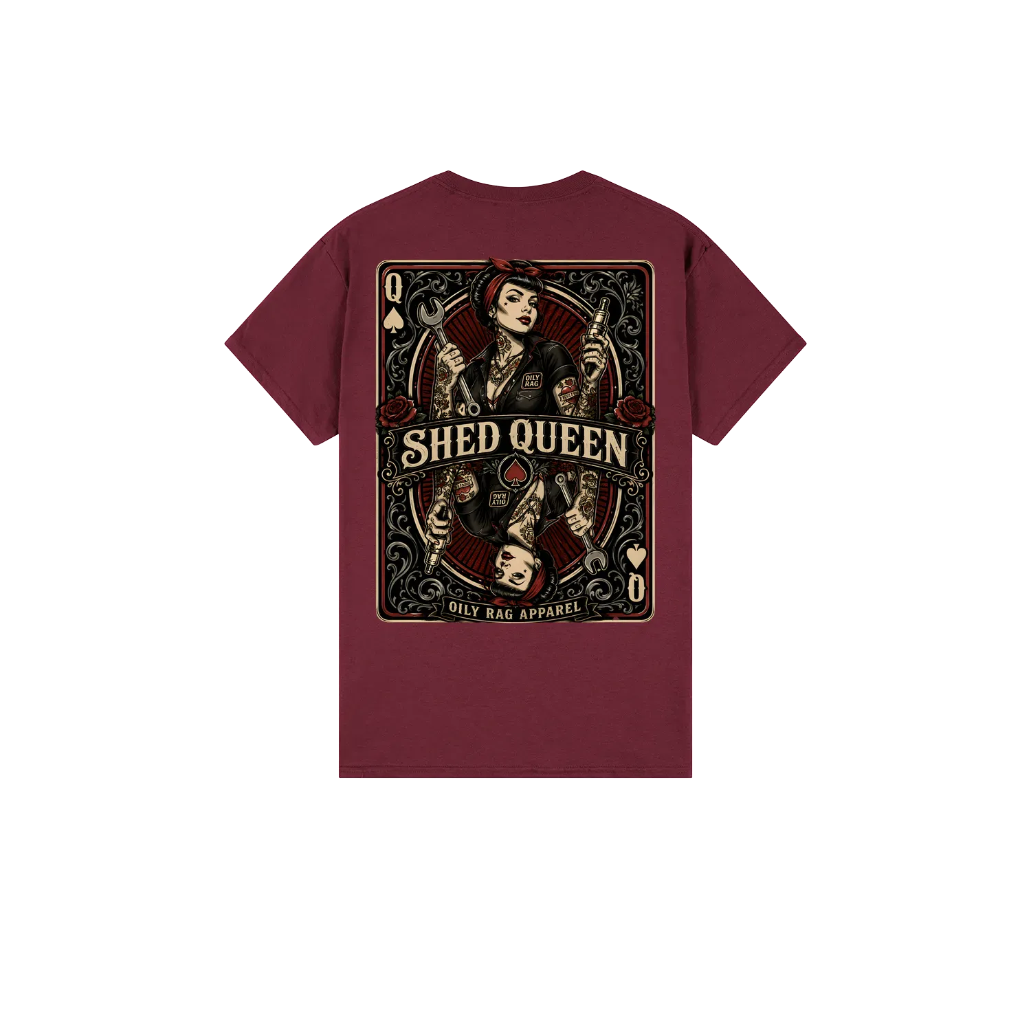 Maroon back flat lay