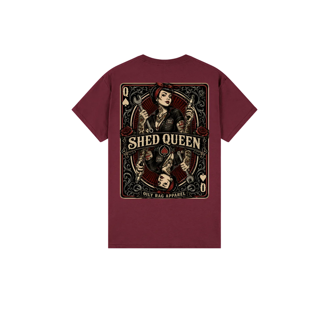 Maroon back flat lay