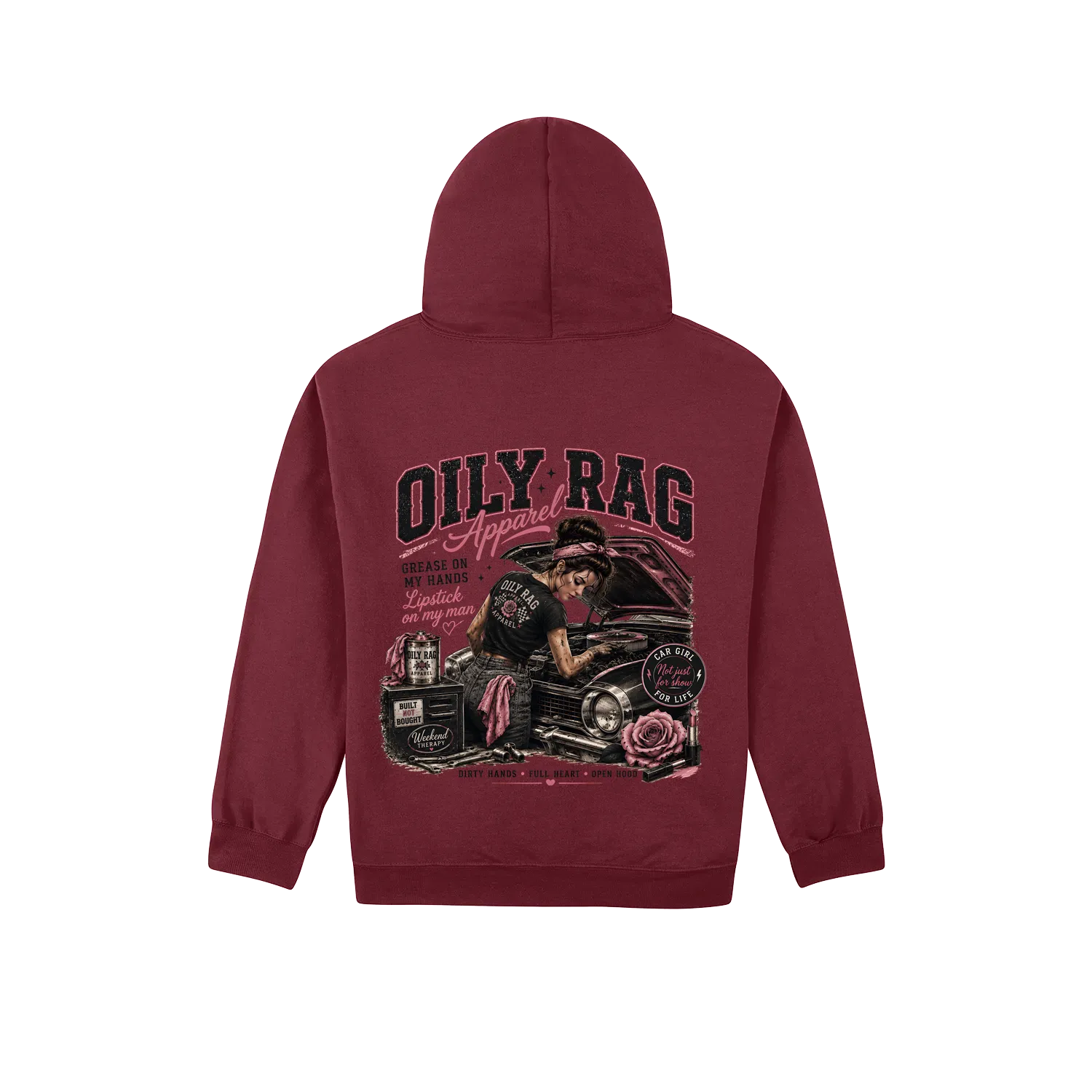 Maroon back flat lay