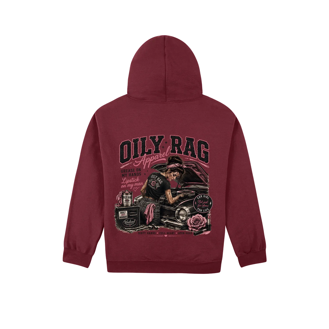 Maroon back flat lay