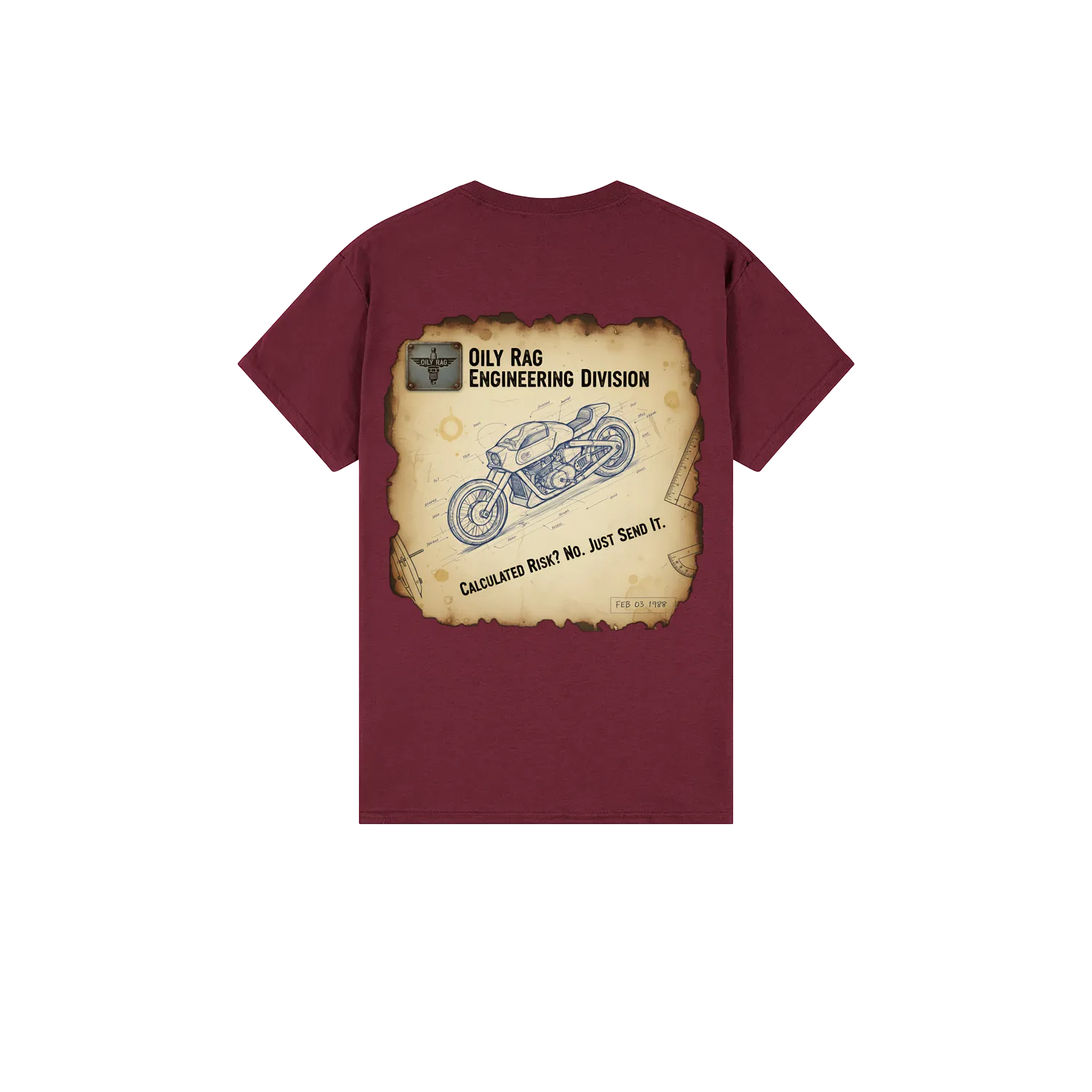 Maroon back flat lay