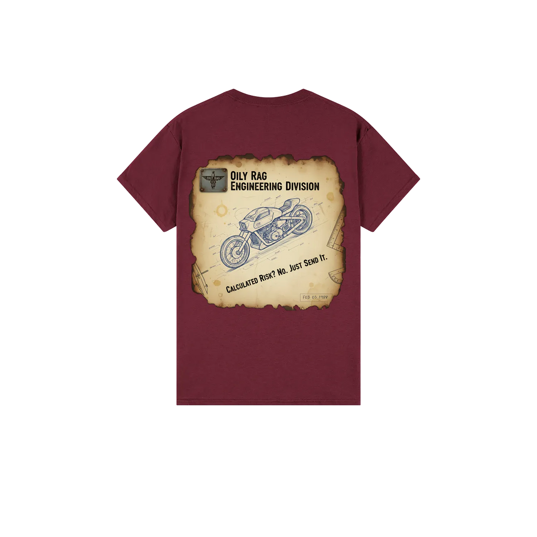 Maroon back flat lay