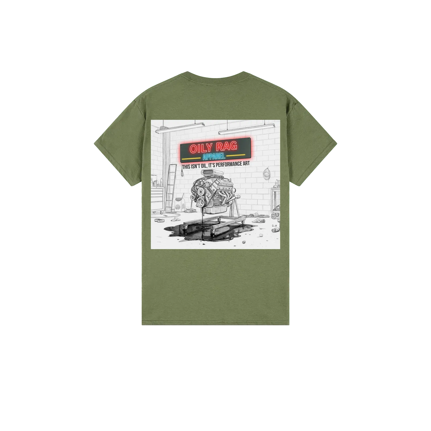 Military Green back flat lay