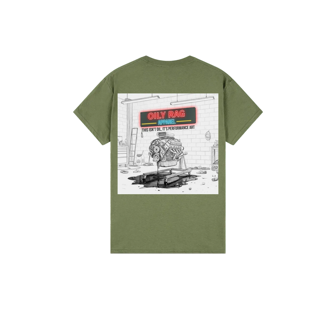 Military Green back flat lay