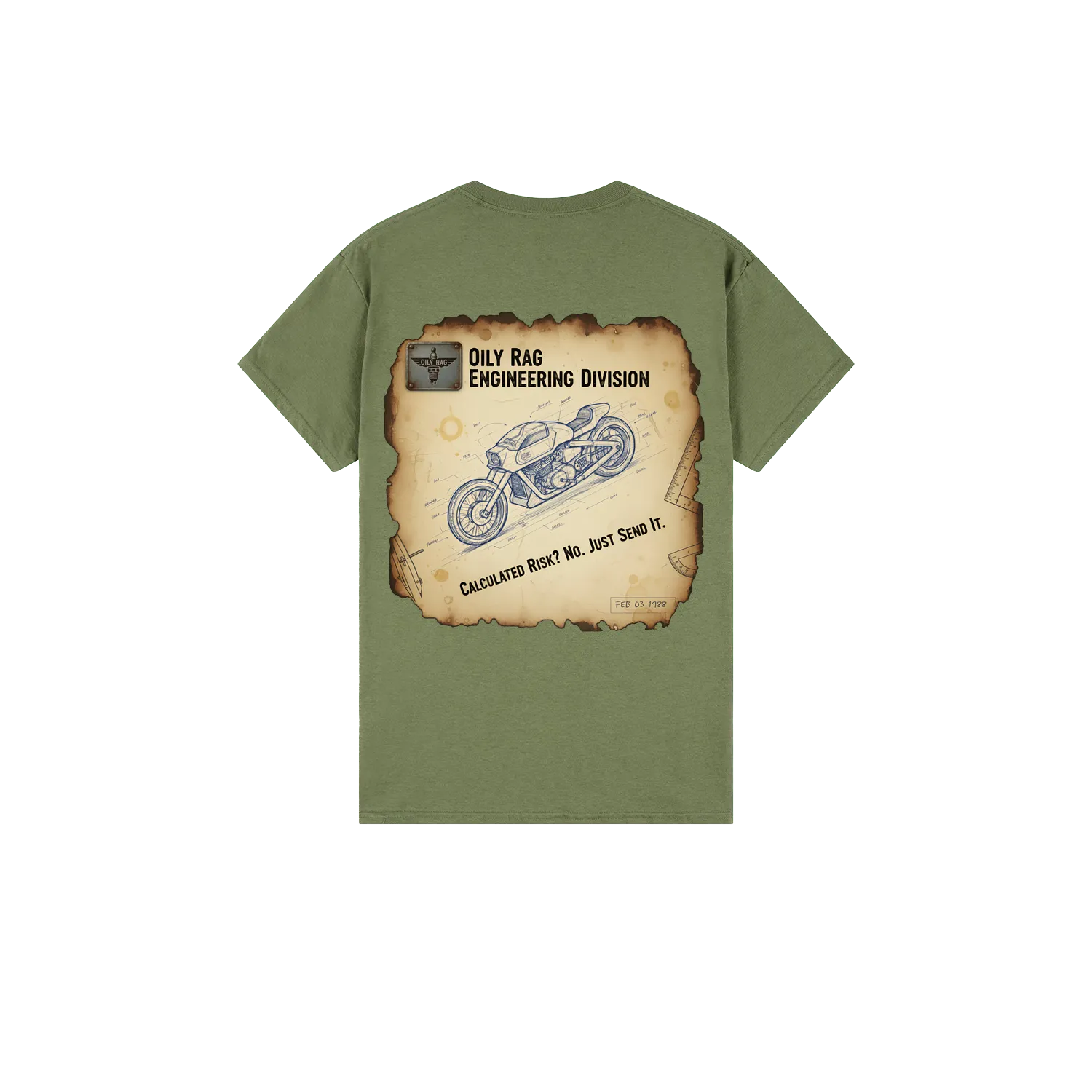 Military Green back flat lay