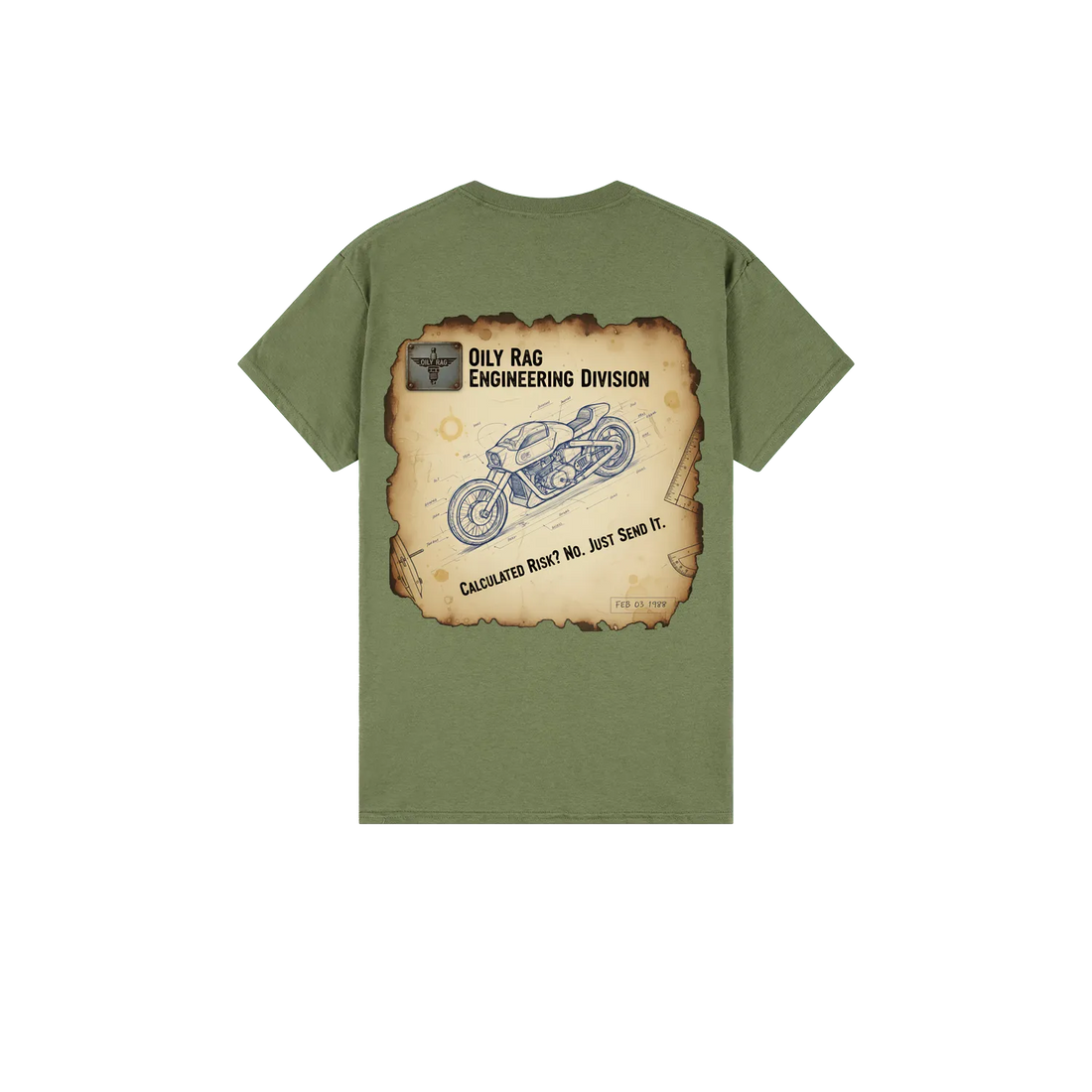 Military Green back flat lay