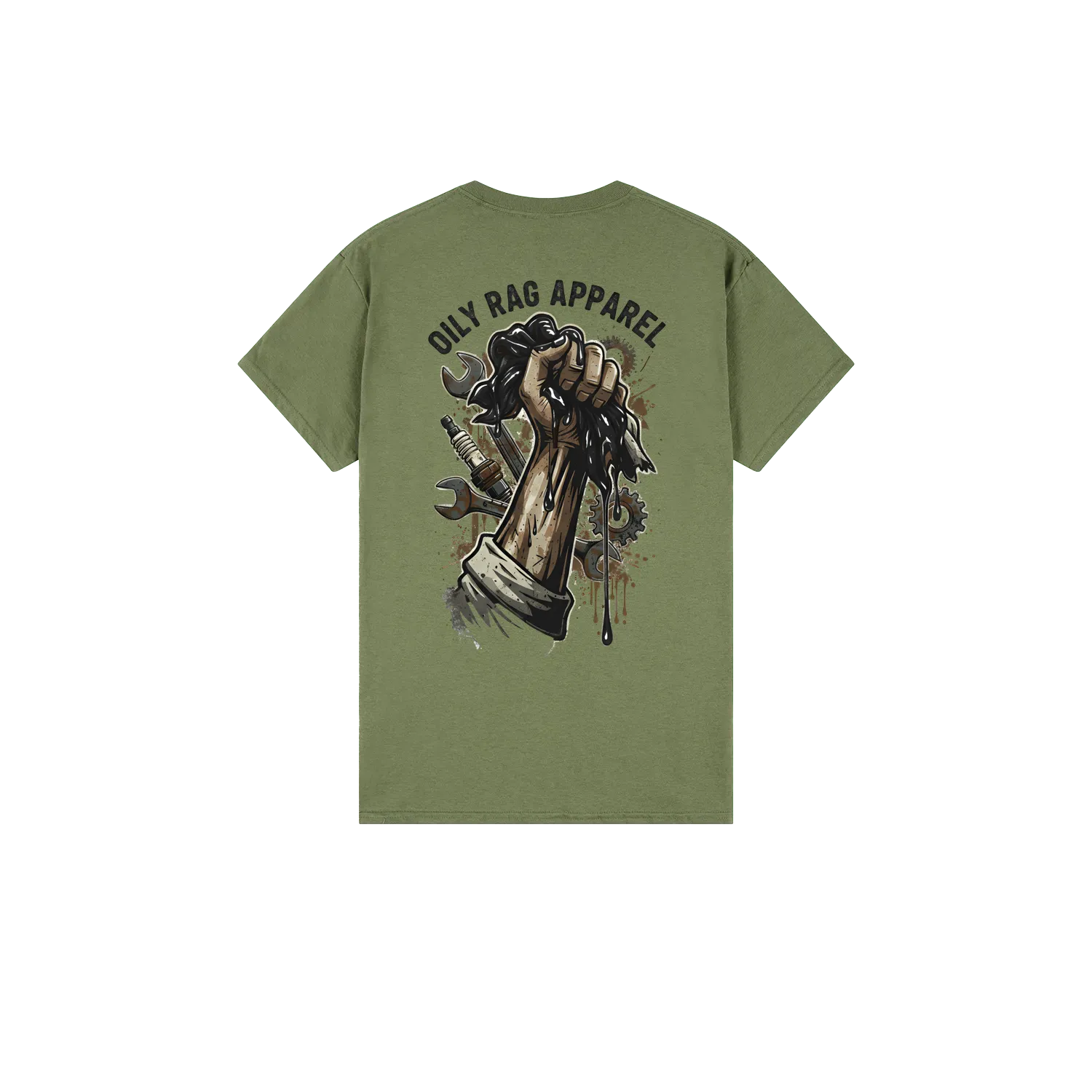 Military Green back flat lay