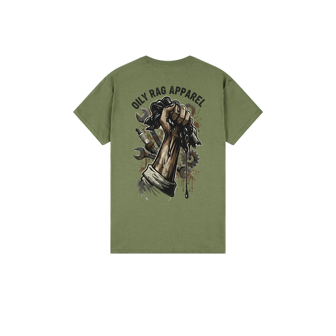 Military Green back flat lay